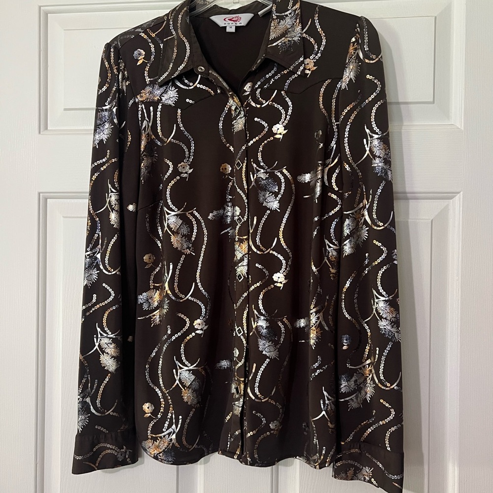 Roper Chocolate Long Sleeve Shirt